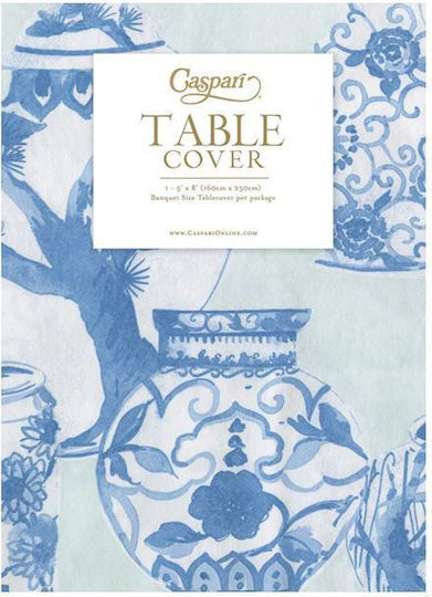 Caspari Christmas Tablecloth Light Blue L240xW150cm.
