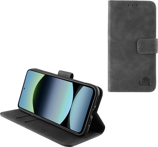 Lime Book Δερματίνης / Σιλικόνης / Δερμάτινο Γκρι (Redmi Note 14 5G)