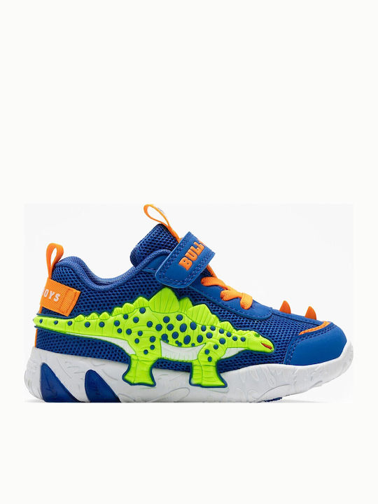 Παιδικά Sneakers με Σκρατς & Φωτάκια Μπλε