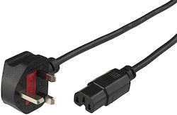 Cablu de Alimentare Microconnect UK C15 2m Negru Power UK BS-1363 C15 H05VV-F 3G0.75mm2 10A Siguranță