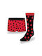 Ανδρικό Σετ Βαλετίνου Alkmin “valentine” Gift Box 2 Τμχ Boxer & Κάλτσες Καρδούλες 320-7101 Κοκκινο-μαυρο