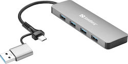 Sandberg USB Hub 4 Θυρών (USB-A)