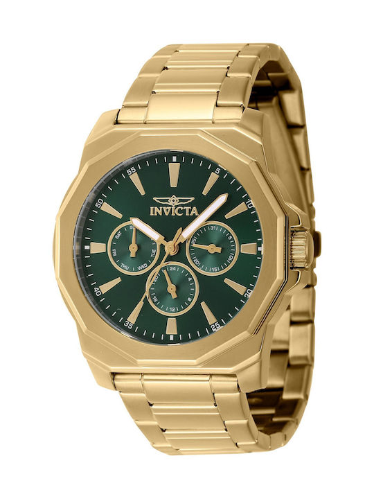 Invicta Speedway Men's Watch 42mm Chronograph Battery with Gold Metal Bracelet