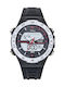 Tekday Ανδρικό Ρολόι 42mm Χρονογράφος Μπαταρίας με Μαύρο Καουτσούκ Λουράκι