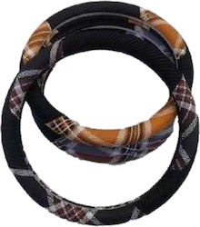 Car Steering Wheel Cover Leather Beige with Beige Stitching