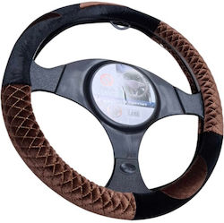 Auto-Lenkradabdeckung Leder Braun mit Braun Naht