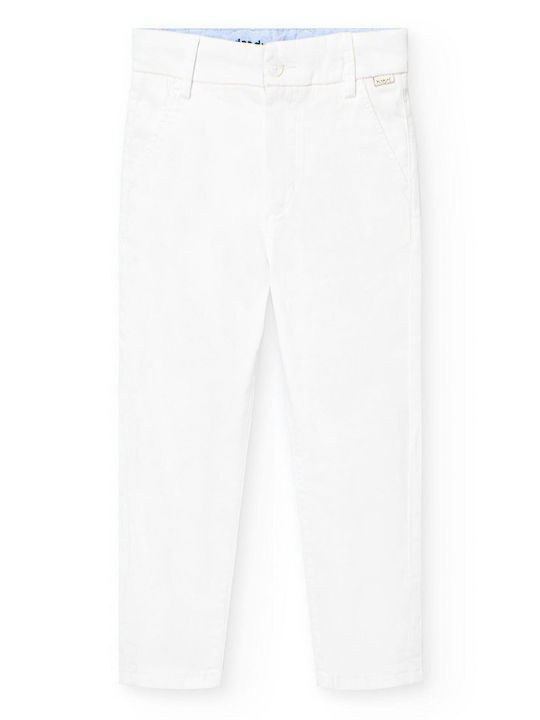 Boboli Παιδικό Παντελόνι λευκό Stretch Satin
