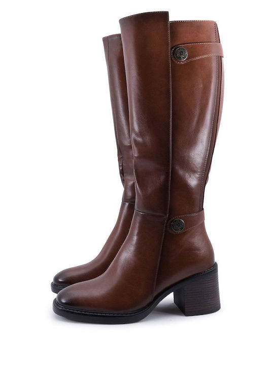 Medium Heel Women's Boots Tabac Brown