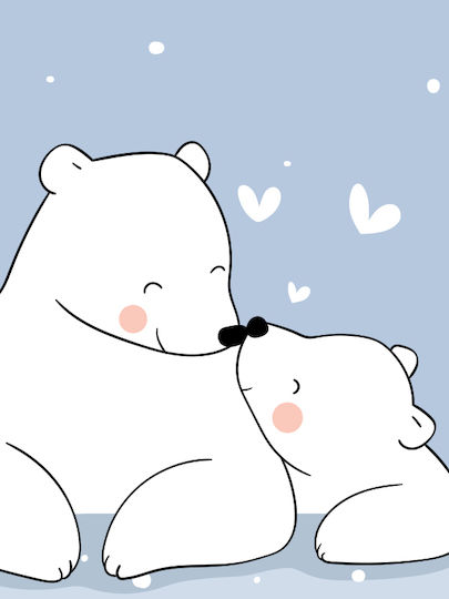 Παιδικό Κάδρο Happy Bears με Λευκή Κορνίζα από Πλαστικό 21x30εκ.