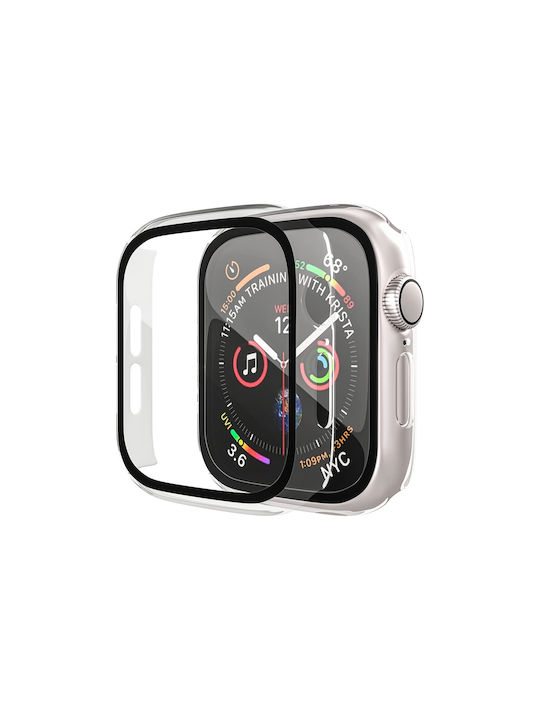 Carcasă de Plastic cu Sticlă în culoarea Transparent pentru Apple Watch 41mm