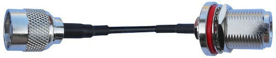 Ez-rptncp2nb25 Rp-tnc Plug To N-type Bulkhead 25cm