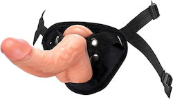 SMD Sentinel, Strap on Harness με Ρεαλιστικό Dildo & Adjustable Waist and Thighs, Brown Ιμάντες Ακινητοποίησης σε Καφέ Χρώμα