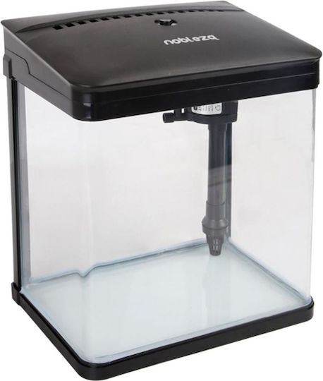 Mini-Aquarium 14L LED-Beleuchtung Wasserpumpe Filter Schwarz Nobleza 30019