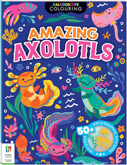 Colouring And Sticker Awesome Axolotls
