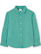 Kids Shirt Long Sleeve Linen Green