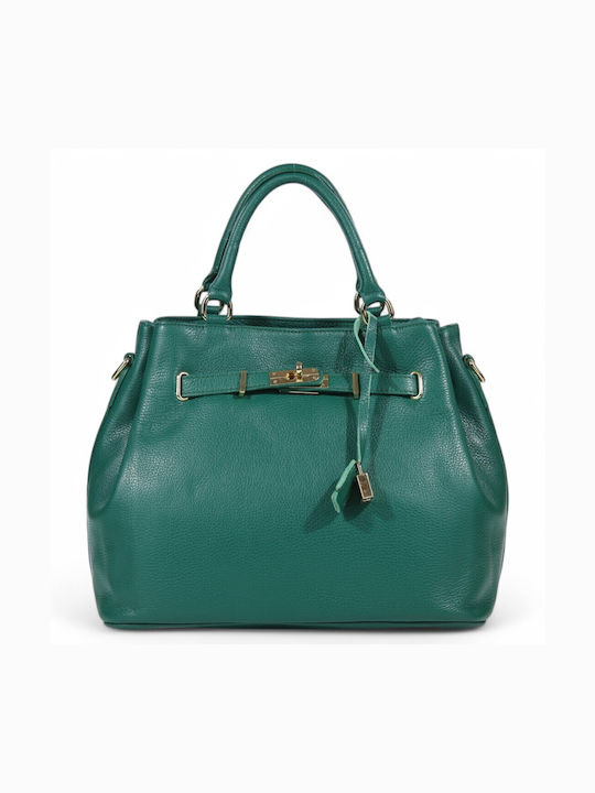 Passaggio Leather Damen-Tote aus Leder Pavone