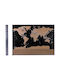 World Scratch Map for Office Decoration 82x59cm in Brown Colour without Accessories