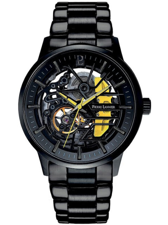 Pierre Lannier Men's Watch Automatic with Black Metal Bracelet