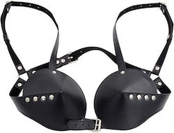Smd Obsidian Leather Bullet Cup Harness One Size Black