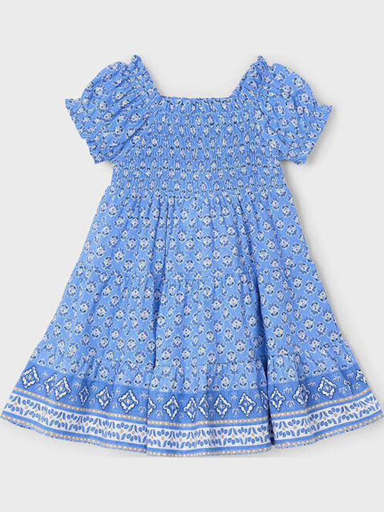 Mayoral Kinderkleid Kurzärmelig Blumen Blue