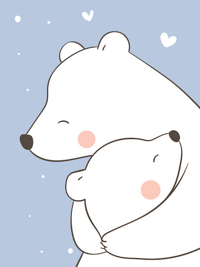 Παιδικό Κάδρο Loving Bears με Λευκή Κορνίζα από Πλαστικό 21x30εκ.