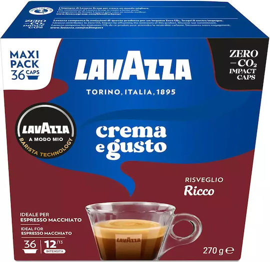 Lavazza Κάψουλες Espresso Ricco Συμβατές με Μηχανή LavAzza A Modo Mio 36caps