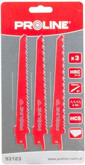 Proline Jig Saw Blade for Wood 152mm 3pcs 93123