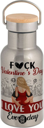 Koupakoupa I Love You Everyday Stainless Steel Thermos Bottle 350ml Silver