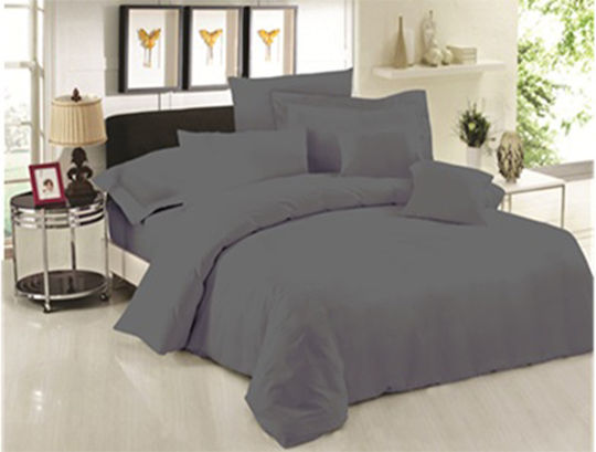 Chios Hellas Set Bettbezüge 220x240cm Übergröße mit 2 Kissenbezügen Grau 35229Gk