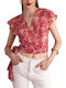 Γυναικείο Crop Top Floral Red