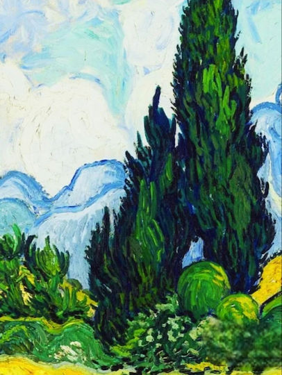 Van Gogh "Wheatfield with Cypresses" Canvas Print 50*70 cm Canvas Only