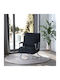 Schlafsessel Black Velvet-Black Metal 65x77x80cm