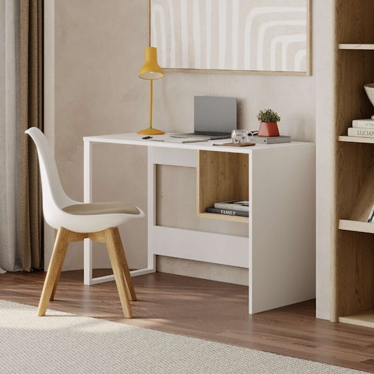 Schreibtisch Cubo 110x50x75cm White - Sapphire Oak