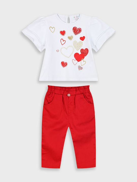Kinder-Set mit Hose Sommer 2Stück Red Bluse