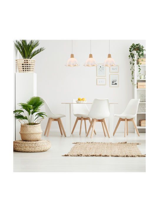 Agora Lighting Ballerina Ρυθμιζόμενο Κρεμαστό Φωτιστικό Λευκό Ράγα με Ντουί E27 82x90x90εκ.