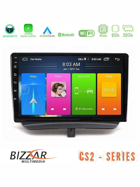Bizzar Автомобилна Аудио Система (Блутут/USB/AUX/WiFi/GPS/Apple-Carplay/Android-Auto) с Тъчскрийн 9"