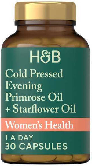 Holland & Barrett Cold Pressed Evening Primrose + Starflower Oil 1000mg 30 Capsules