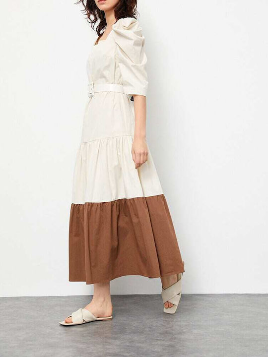 Midi Dress Beige-brown