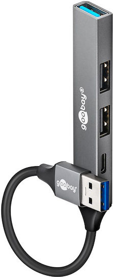 Goobay USB 3.2 4 Port Hub with USB-A Connection Gray