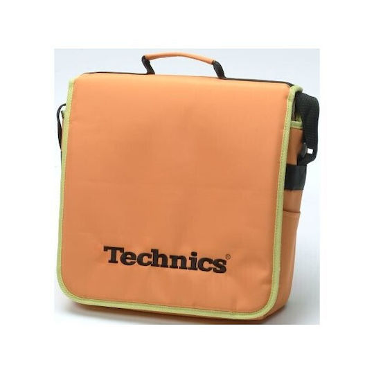 Tragbare Vinyl-Schallplattenkiste Technics 54240b LP Kuriertasche 25 Orange Grün