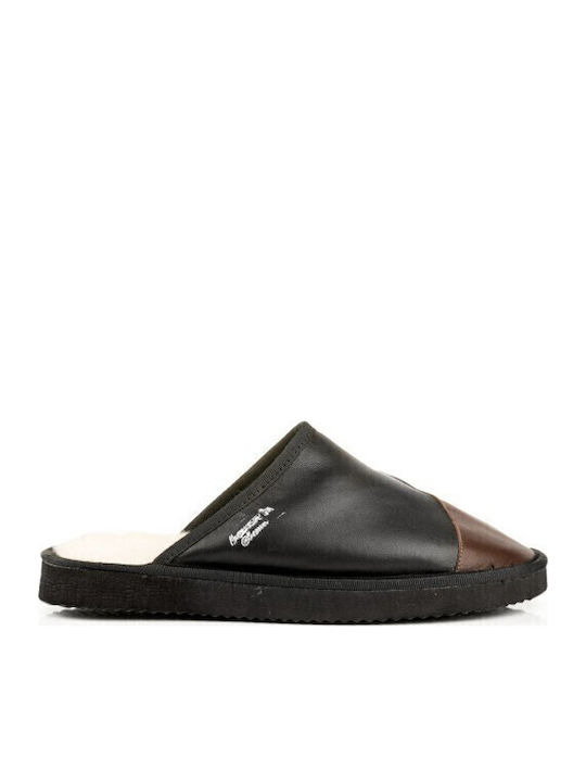 Boxer Din Piele Papuci de Damă de Iarnă Negre