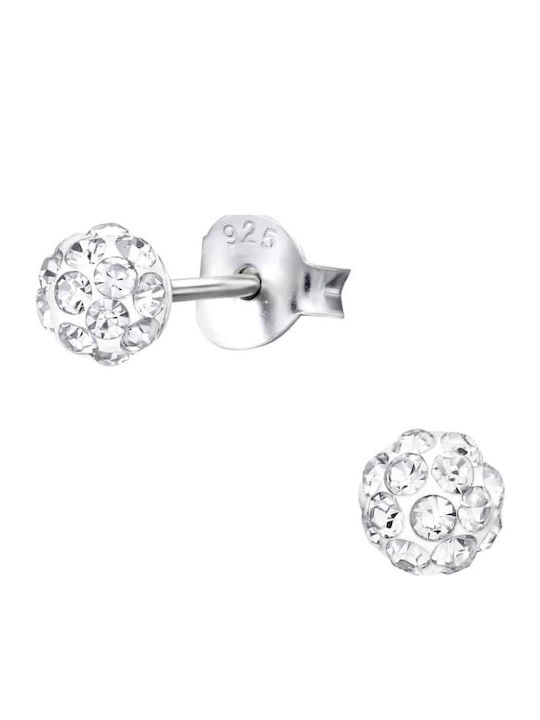 Детски хипоалергенни обеци на винт топче сребро 925