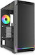 Sharkoon AK4W RGB Strip Gaming Midi Tower Κουτί Υπολογιστή με Πλαϊνό Παράθυρο Μαύρο