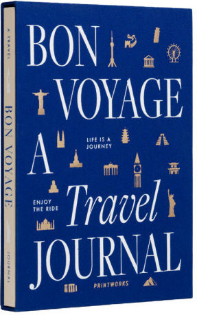 Printworks Bon Voyage - A Travel Journal Carnet 68 Foi Albastru