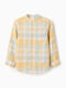 Kids Checked Shirt Long Sleeve Linen Yellow