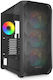Sharkoon AK3 RGB Gaming Midi Tower Computer Case with Side Window Black