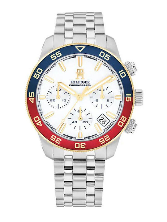 Tommy Hilfiger Sport Men's Watch 50mm Chronograph Battery with White Metal Bracelet