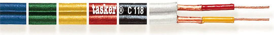 Tasker C118 Pvc Black Mini Καλώδιο Ήχου Flat 2x0.14mm Μαύρο Κουλ 100m Mini Καλώδιο Ήχου Flat 2x0.14mm Μαύρο