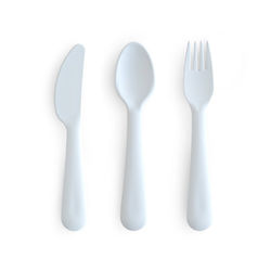 Mushie Σετ Βρεφικά Μαχαιροπίρουνα Cutlery από Σιλικόνη Γαλάζια 3τμχ Mushie Σετ Βρεφικά Μαχαιροπίρουνα Cutlery από Σιλικόνη Γαλάζια 3τμχ
