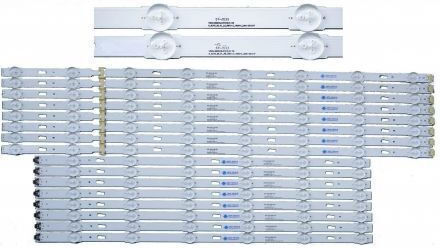Samsung 65" V5du-650dca B R1 Set 16pcs Led Bar